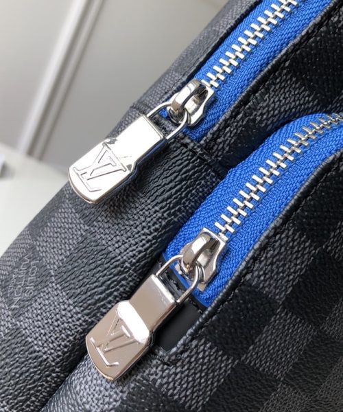 1:1 Replica Louis Vuitton LV Avenue Slingbag NM Damier Graphite Canvas Blue Unique Bag For Men N40008 - 12.2in/31cm