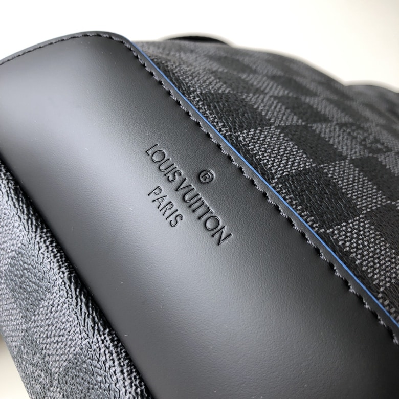 1:1 Replica Louis Vuitton LV Avenue Slingbag NM Damier Graphite Canvas Blue Unique Bag For Men N40008 - 12.2in/31cm - Image 7