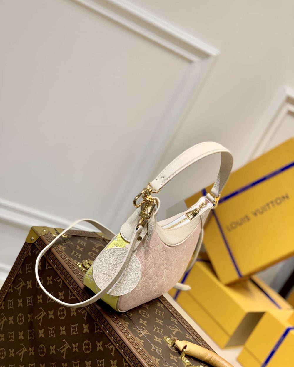 1:1 Replica Louis Vuitton LV Bagatelle  Bicolor Monogram Empreinte Leather Luxury Bag For Women M46113 - 22cm/8.7in