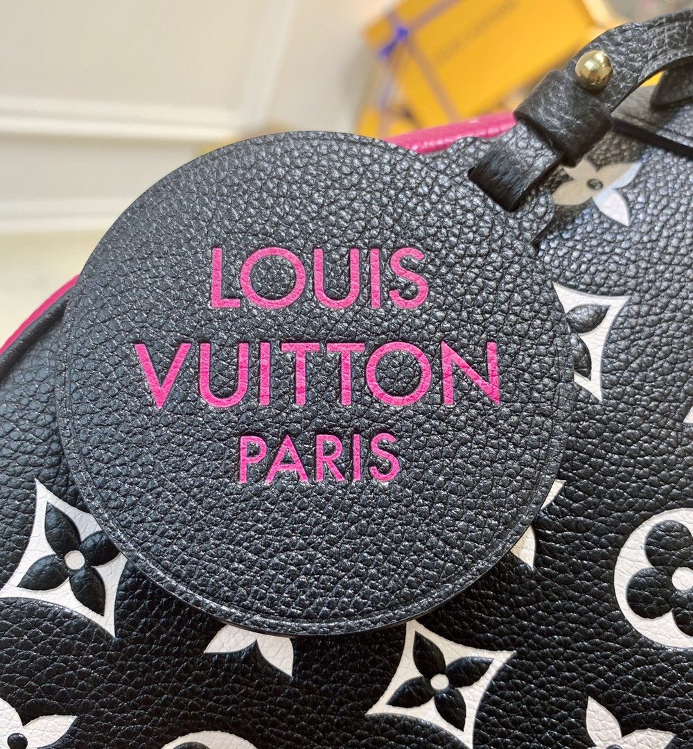 1:1 Replica Louis Vuitton LV Bagatelle Bicolor Monogram Empreinte Leather Luxury Bag For Women M46091 - 22cm/8.7in