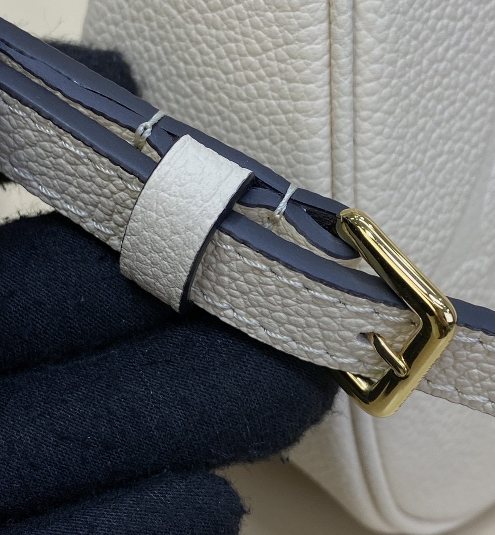 1:1 Replica Louis Vuitton LV Bagatelle Monogram Empreinte Creme Beige Luxury Bag For Women M46099 - 22cm