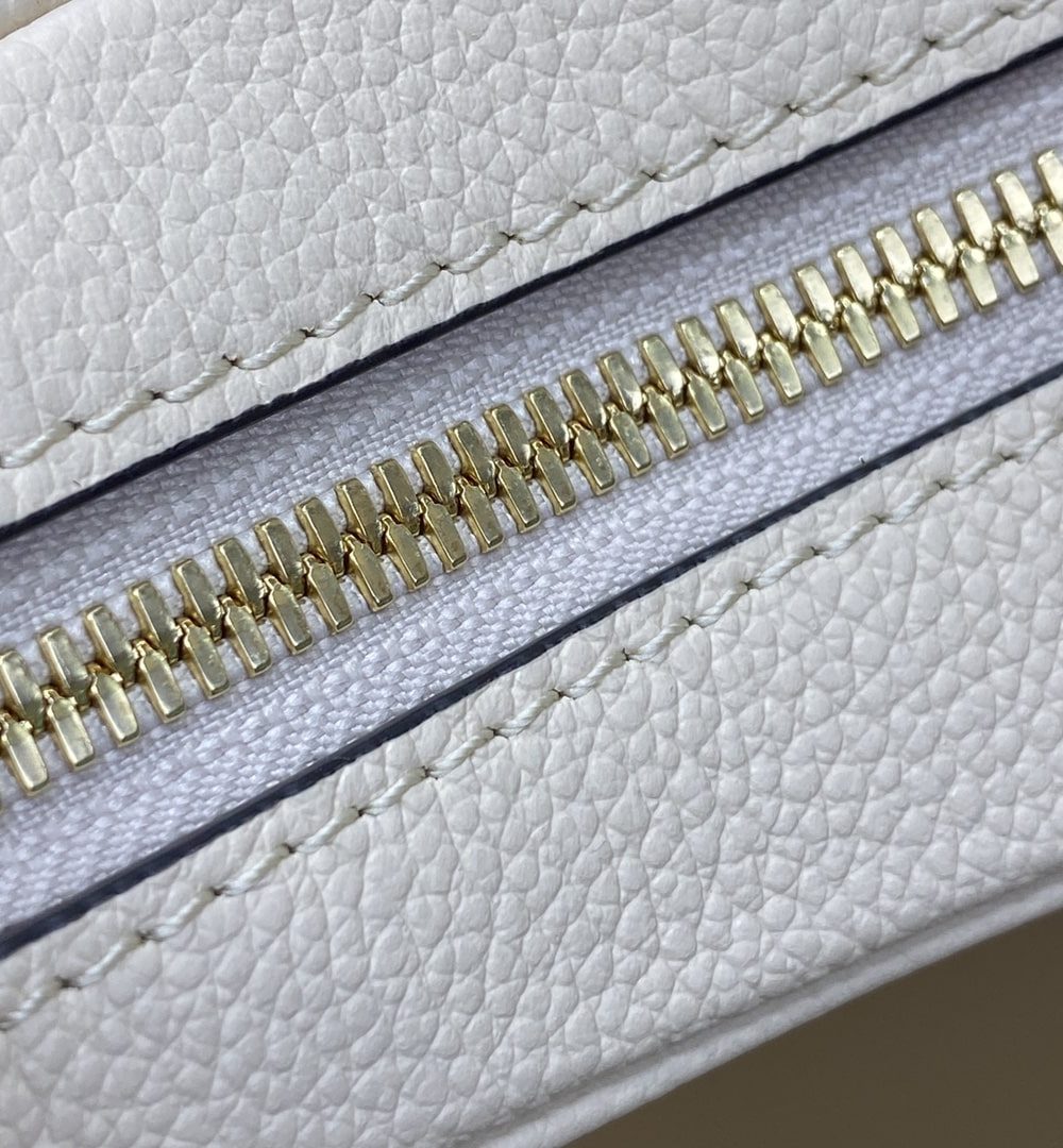 1:1 Replica Louis Vuitton LV Bagatelle Monogram Empreinte Creme Beige Luxury Bag For Women M46099 - 22cm