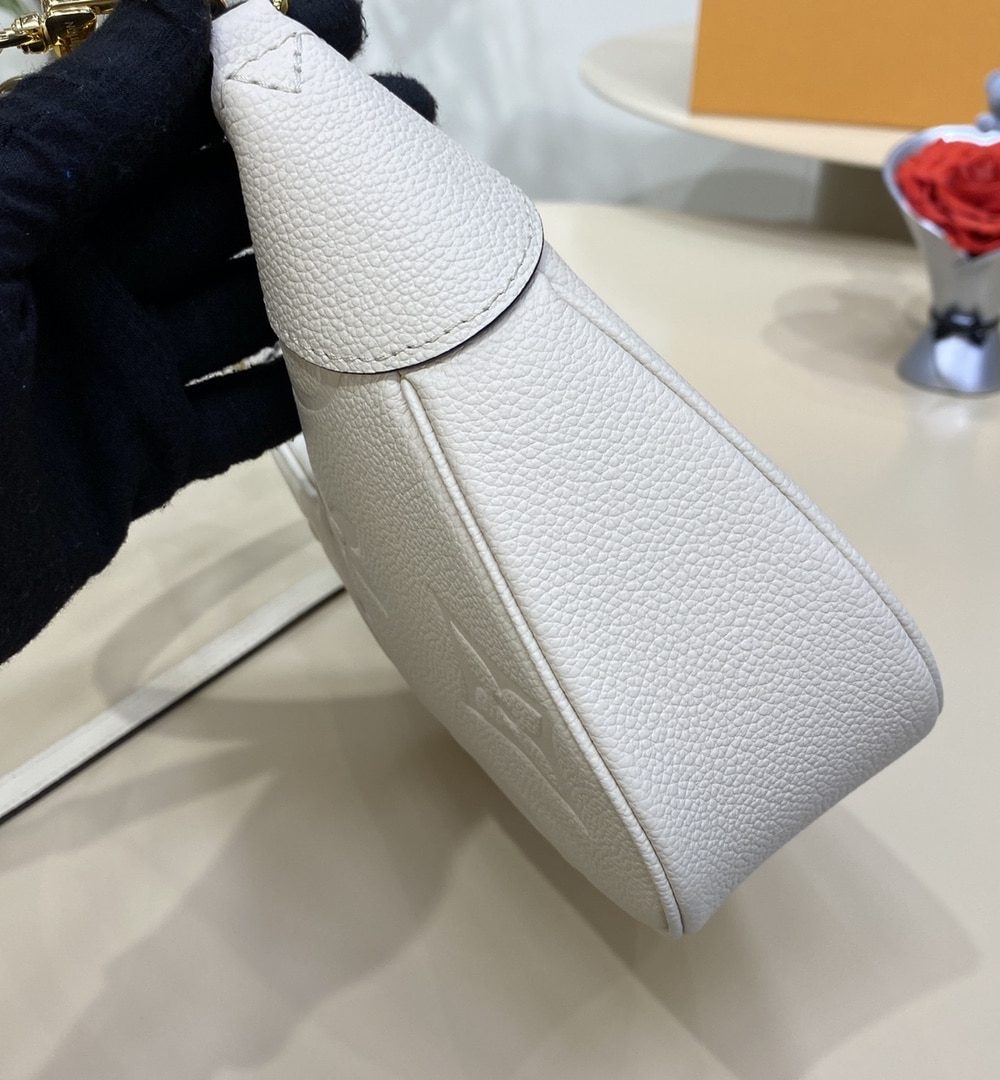 1:1 Replica Louis Vuitton LV Bagatelle Monogram Empreinte Creme Beige Luxury Bag For Women M46099 - 22cm