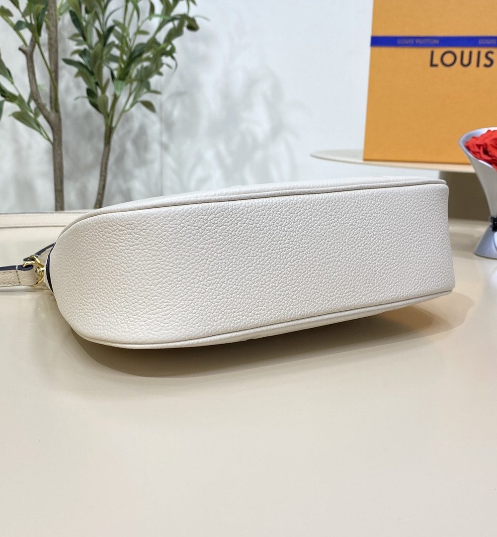 1:1 Replica Louis Vuitton LV Bagatelle Monogram Empreinte Creme Beige Luxury Bag For Women M46099 - 22cm