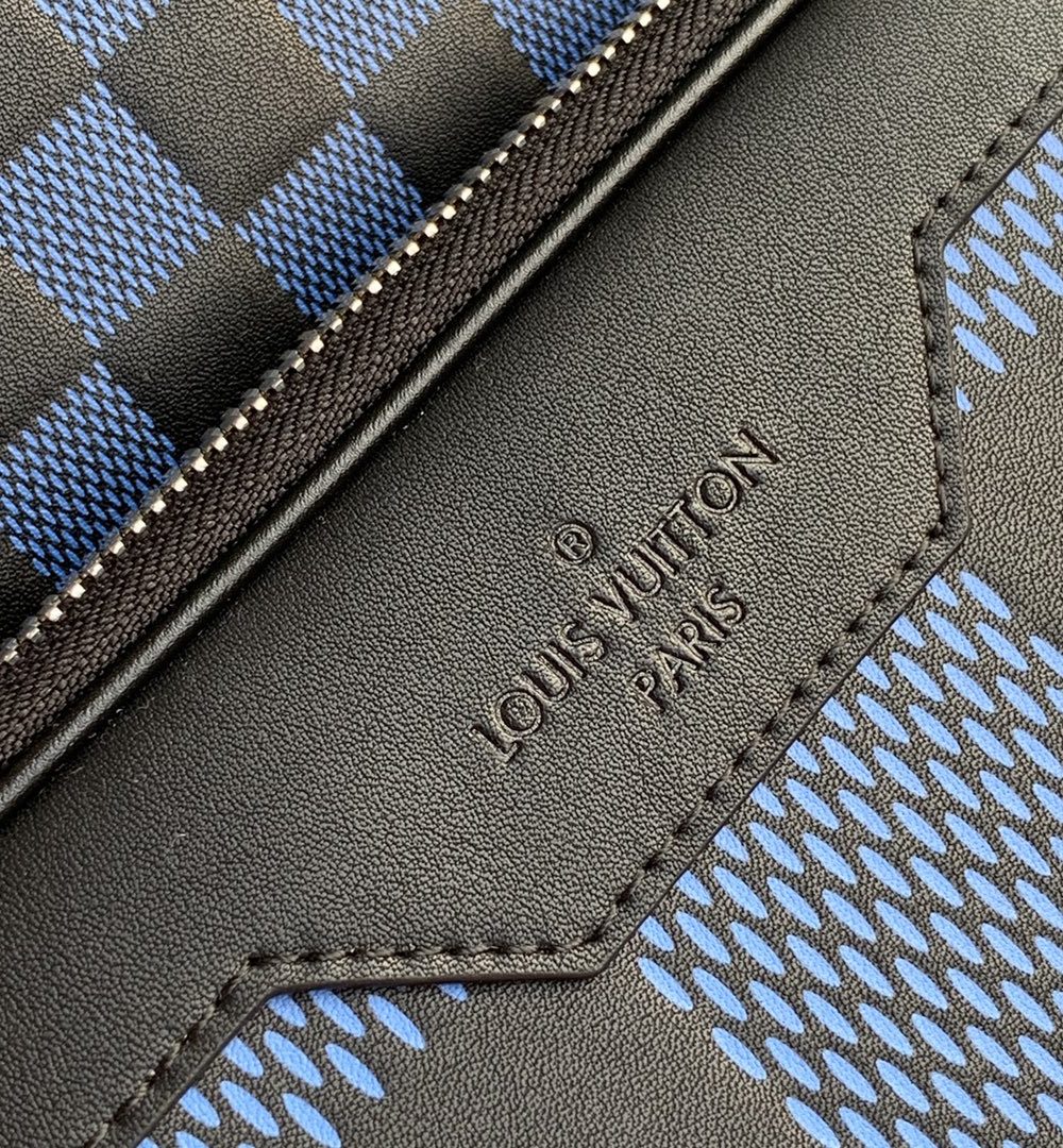 1:1 Replica Louis Vuitton LV Campus Backpack Damier Infini 3D Navy Blue / Black Unique For Men N50021 - 39cm