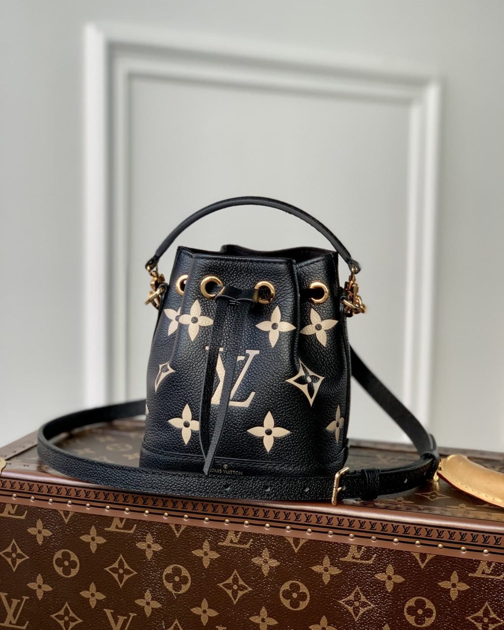 1:1 Replica Louis Vuitton LV Nano Noé Black/Grey Essential Bag For Women M46291 - 6.3in/ 16cm