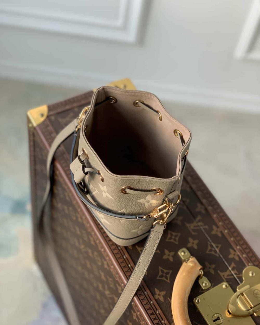 1:1 Replica Louis Vuitton LV Nano Noé Black/Grey Essential Bag For Women M46291 - 6.3in/ 16cm