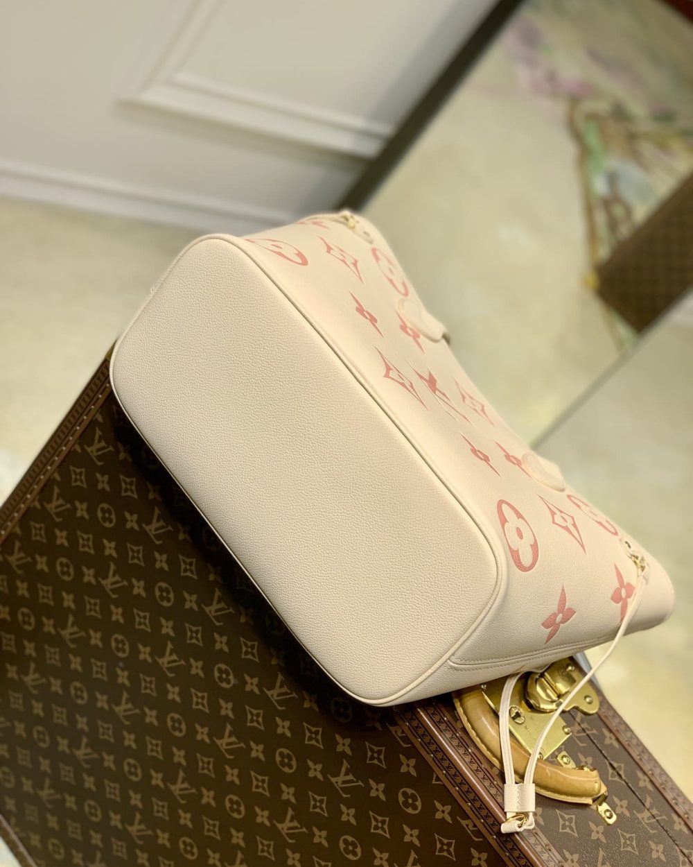 1:1 Replica Louis Vuitton LV Neverfull MM Monogram Empreinte Leather Creme Luxury Bag For Women M21579 - 31cm/ 12.2in