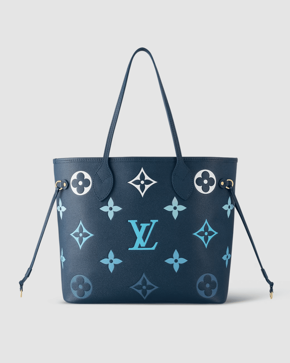 1:1 Replica Louis Vuitton LV Neverfull MM Monogram Empreinte Gradient Blue Luxury Women Bag M46514 - 30.9cm/ 12.2in