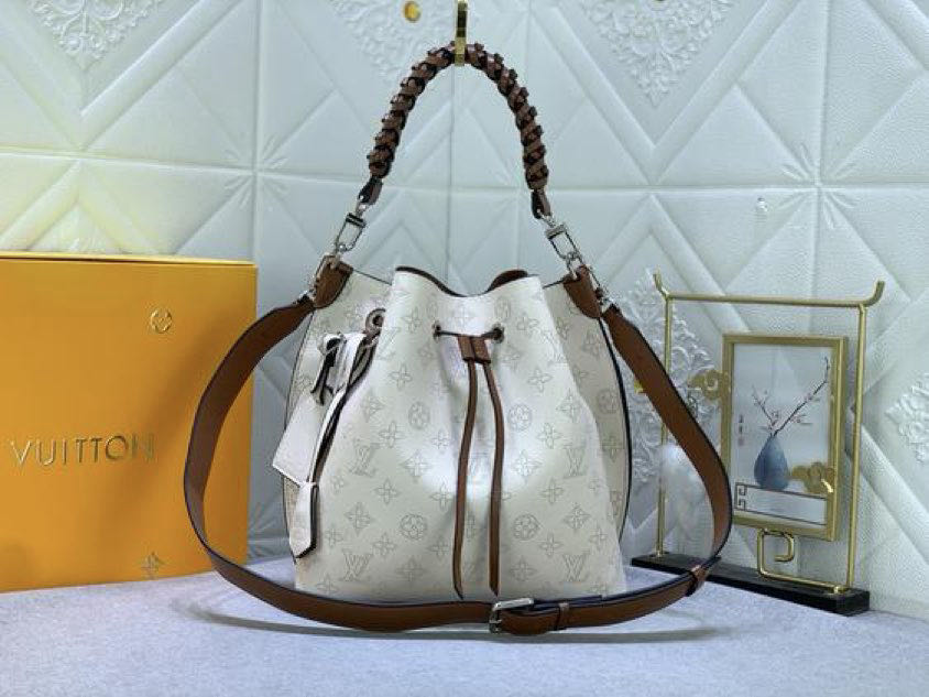 1:1 Replica Louis Vuitton LV Muria Bucket Monogram Motif White Luxury Bag For Women M55801 - 9.8in/25cm