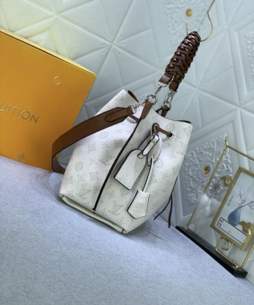 1:1 Replica Louis Vuitton LV Muria Bucket Monogram Motif White Luxury Bag For Women M55801 - 9.8in/25cm