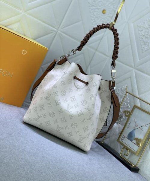 1:1 Replica Louis Vuitton LV Muria Bucket Monogram Motif White Luxury Bag For Women M55801 - 9.8in/25cm