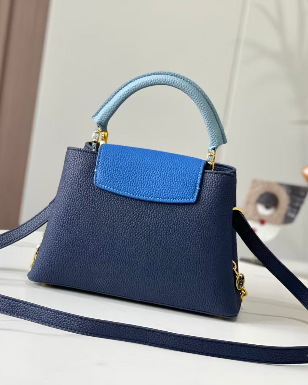 1:1 Replica Louis Vuitton LV Capucines BB Blue Luxury Bag For Women - 10.6in/27cm