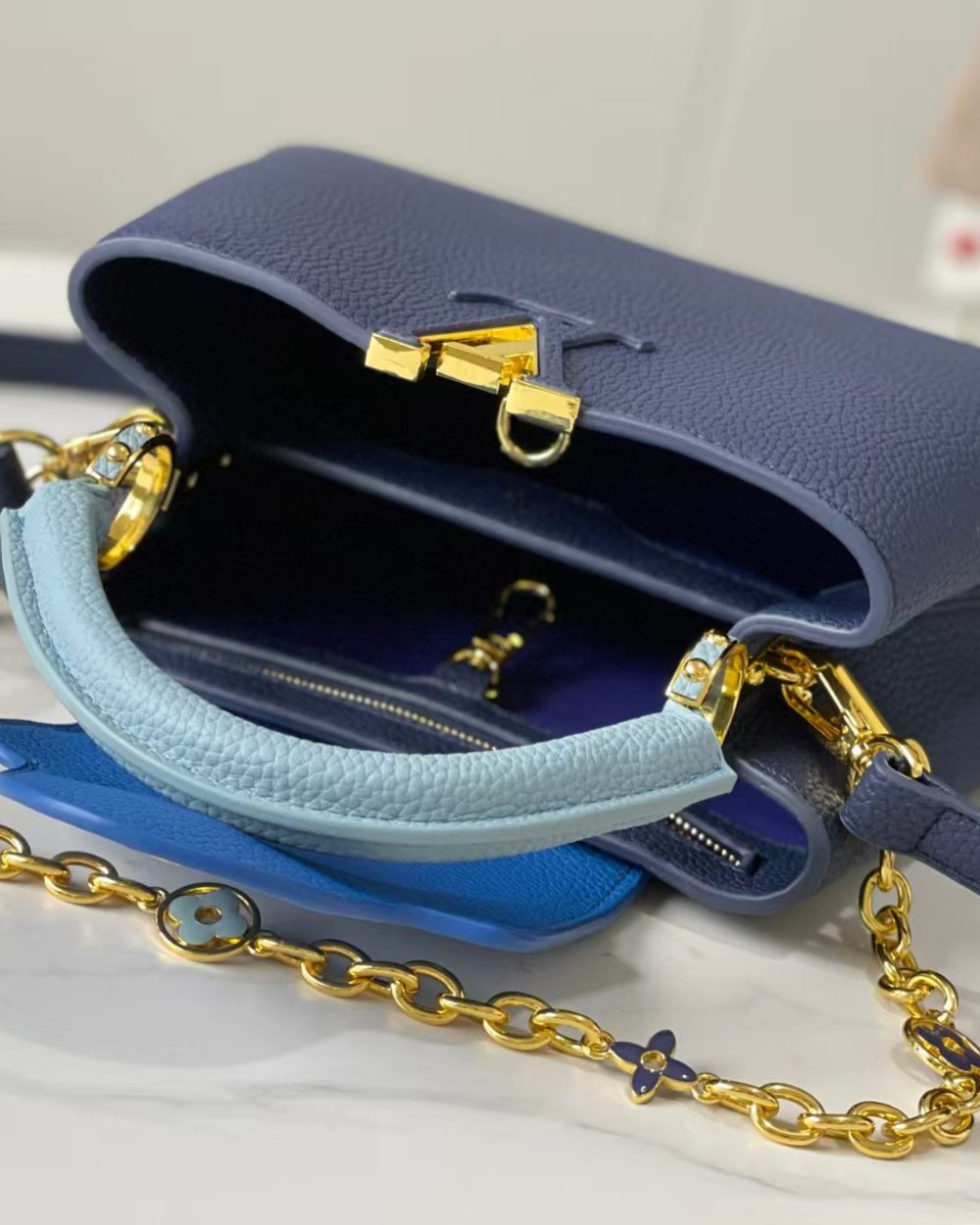1:1 Replica Louis Vuitton LV Capucines BB Blue Luxury Bag For Women - 10.6in/27cm