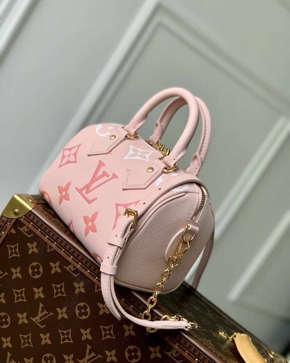 1:1 Replica Louis Vuitton LV Speedy Bandoulière 20 Monogram Empreinte Leather For Women M46518- 8.1 Inches/ 20.5 Cm