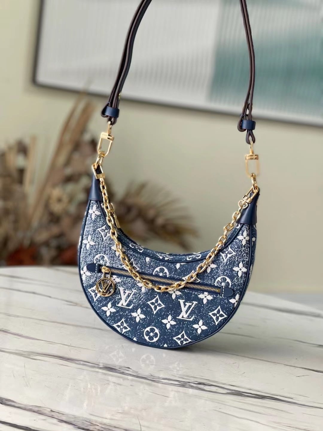 1:1 Replica Louis Vuitton LV Loop Since 1854 Denim Monogram Luxury Bag For Women M81166 - 9.1in/23cm - Image 2