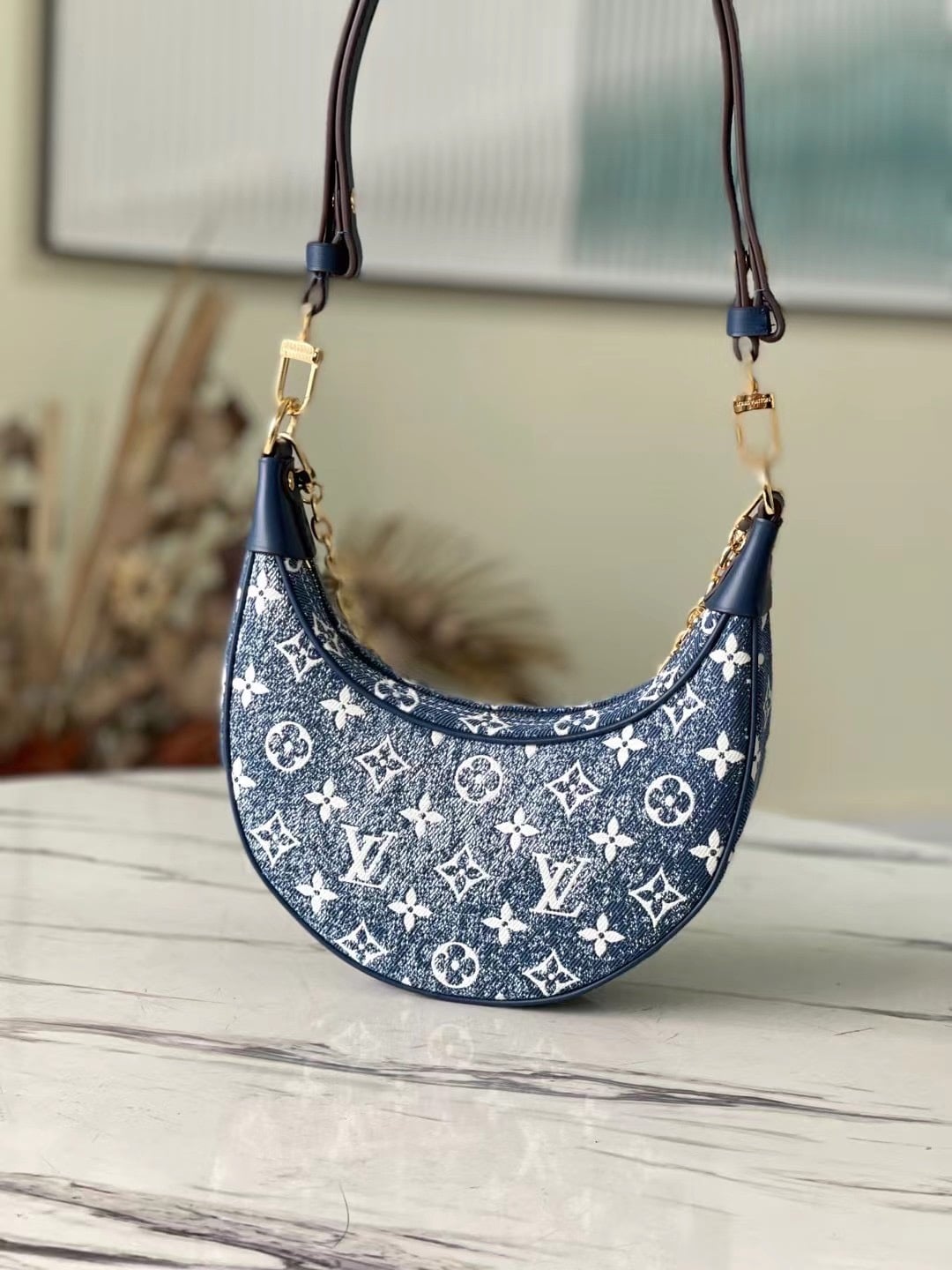 1:1 Replica Louis Vuitton LV Loop Since 1854 Denim Monogram Luxury Bag For Women M81166 - 9.1in/23cm - Image 4