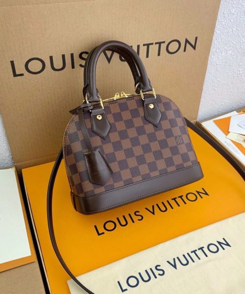 1:1 Replica Louis Vuitton LV Alma BB Damier Ebene Canvas Exclusive For Women N41221 - 9.3in/ 23.5cm