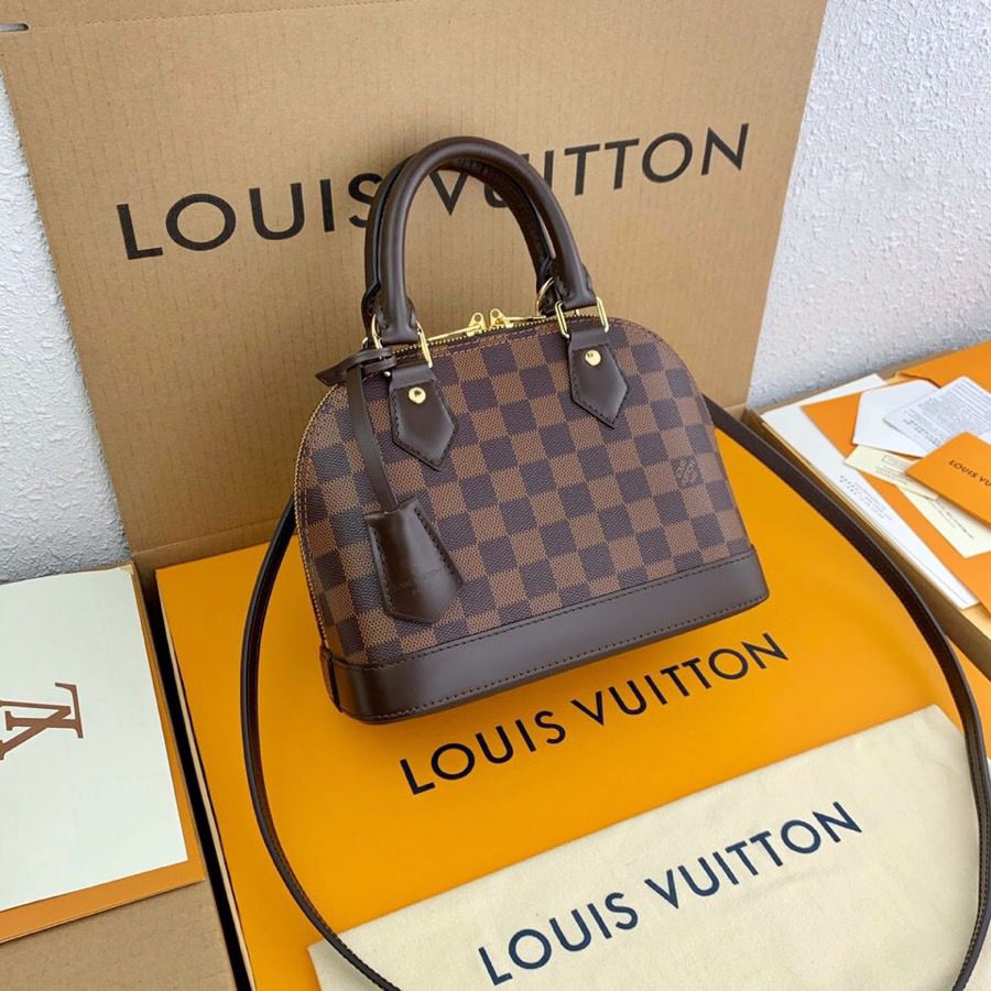 1:1 Replica Louis Vuitton LV Alma BB Damier Ebene Canvas Exclusive For Women N41221 - 9.3in/ 23.5cm - Image 2
