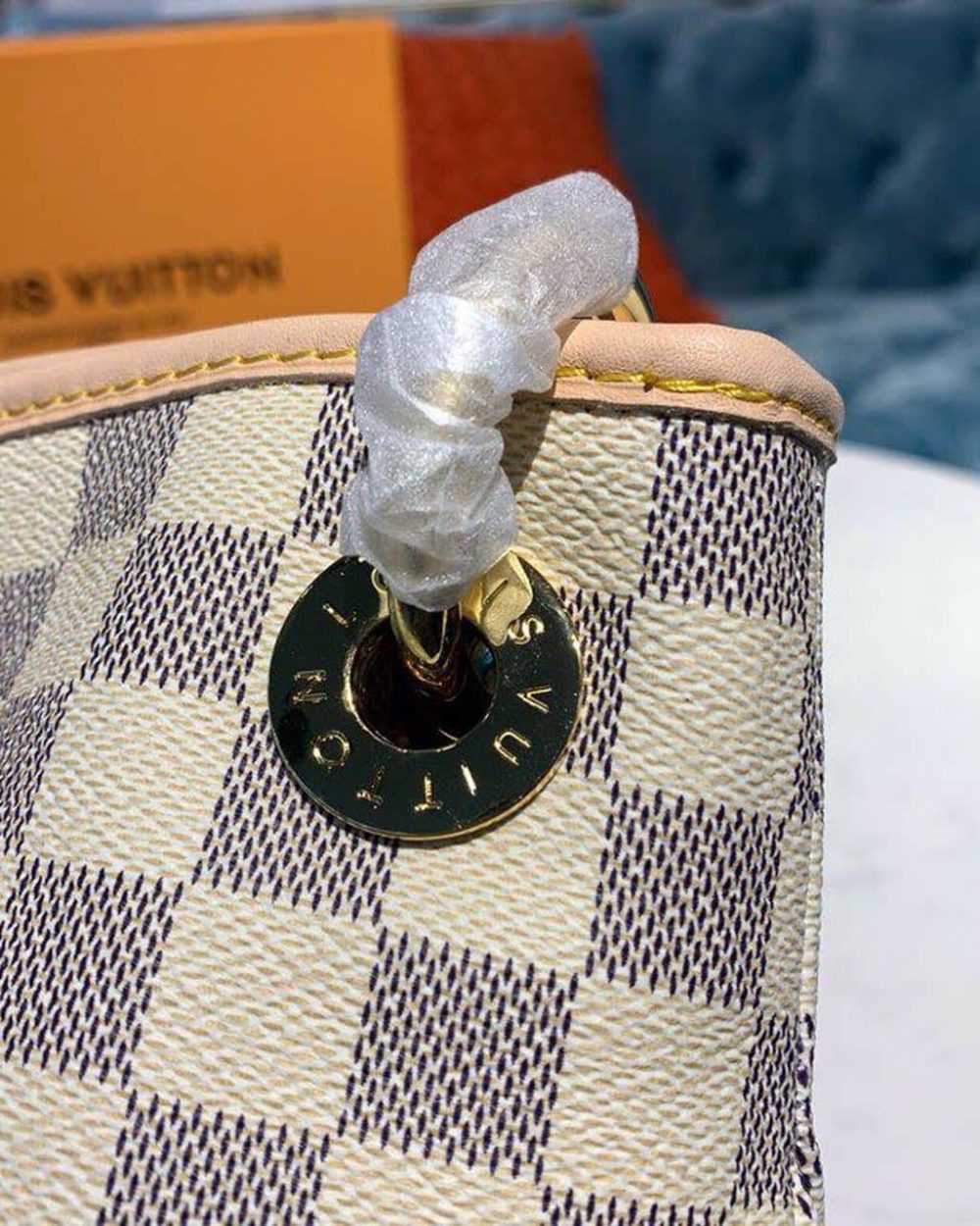 1:1 Replica Louis Vuitton LV Artsy MM Damier Azur Canvas Luxury Bag For Women N40253 - 16.1in/41cm