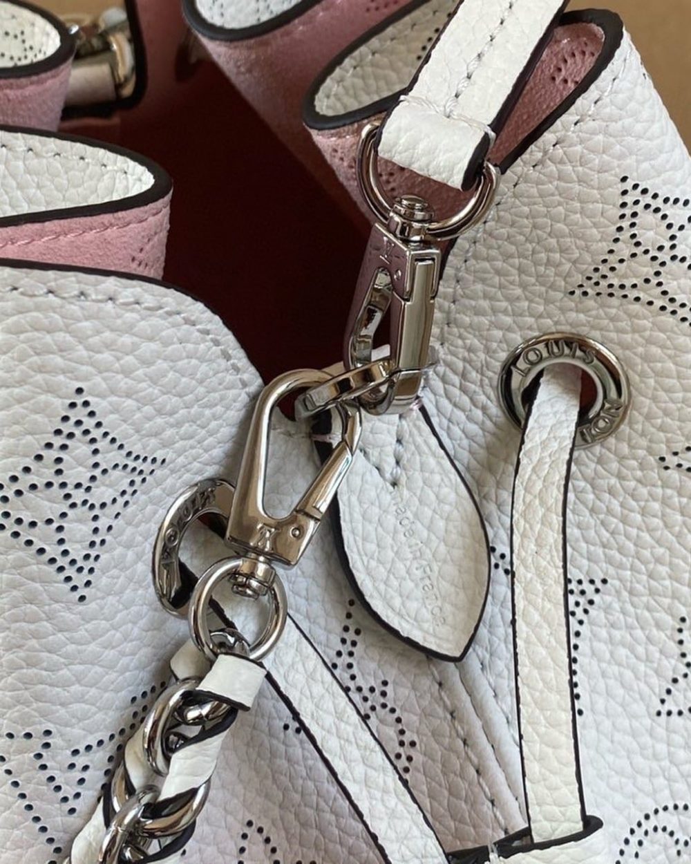 1:1 Replica Louis Vuitton LV Bella Mahina Bucket Bag Pink Luxury Bag For Women M57855 - 7.5in/19cm