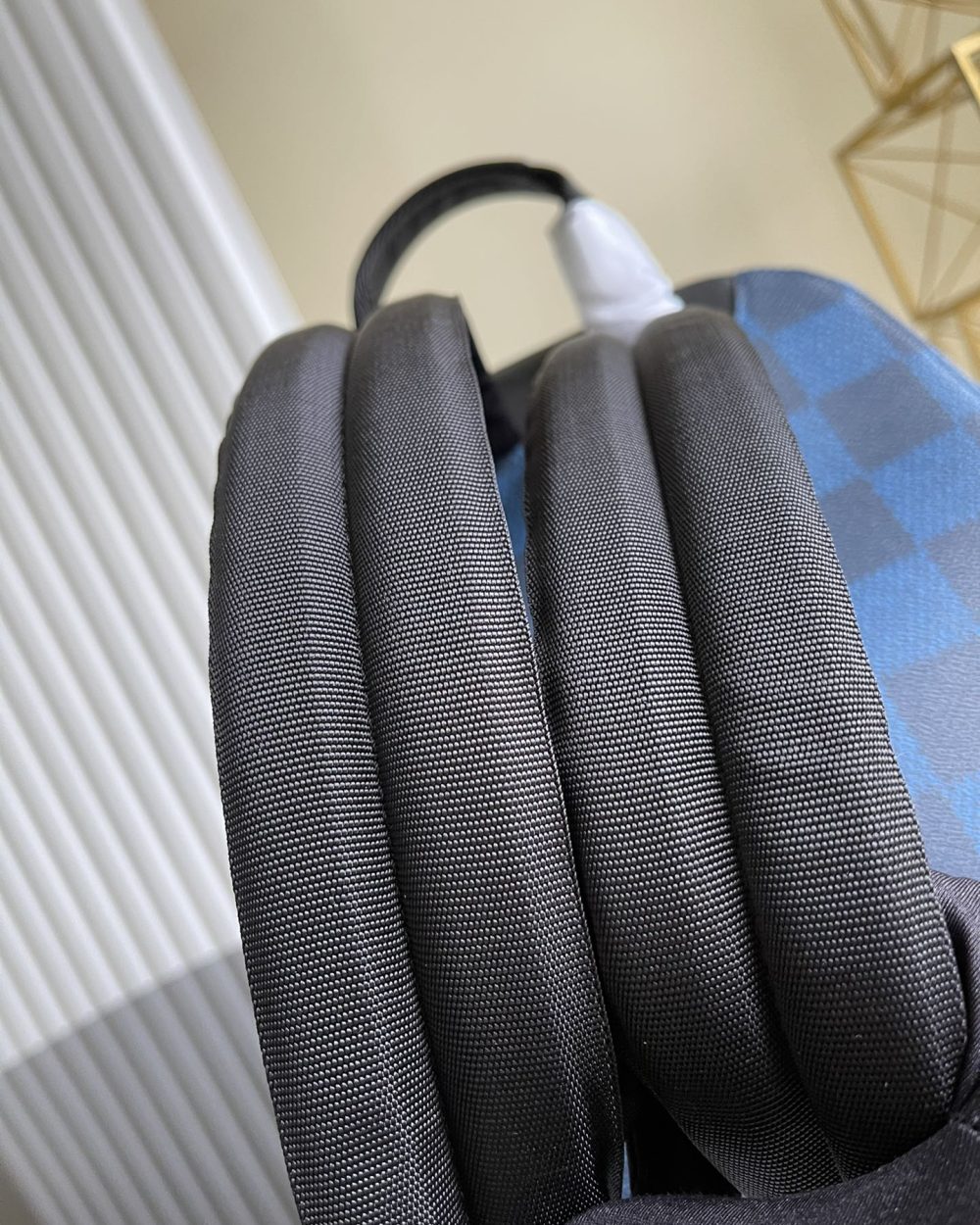 1:1 Replica Louis Vuitton LV Campus Backpack Damier Graphite 3D Canvas Blue Unique Bag For Men N50008 - 39cm