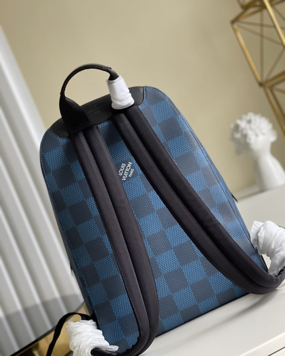 1:1 Replica Louis Vuitton LV Campus Backpack Damier Graphite 3D Canvas Blue Unique Bag For Men N50008 - 39cm