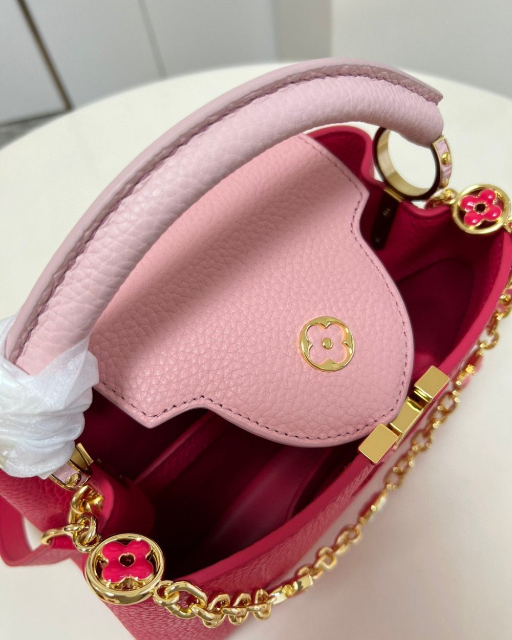 1:1 Replica Louis Vuitton LV Capucines BB Hot Pink Luxury Bag For Women - 10.6in