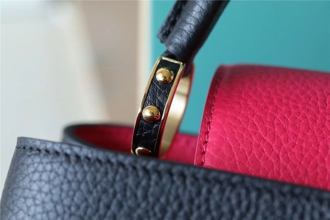 1:1 Replica Louis Vuitton LV Capucines BB Taurillon Black/ Rose Berlingot Luxury Bag For Women - 10.6in - Image 4
