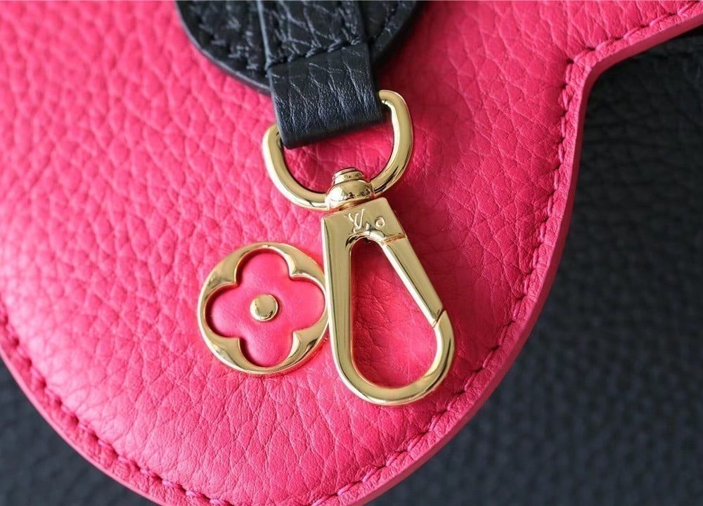 1:1 Replica Louis Vuitton LV Capucines BB Taurillon Black/ Rose Berlingot Luxury Bag For Women - 10.6in