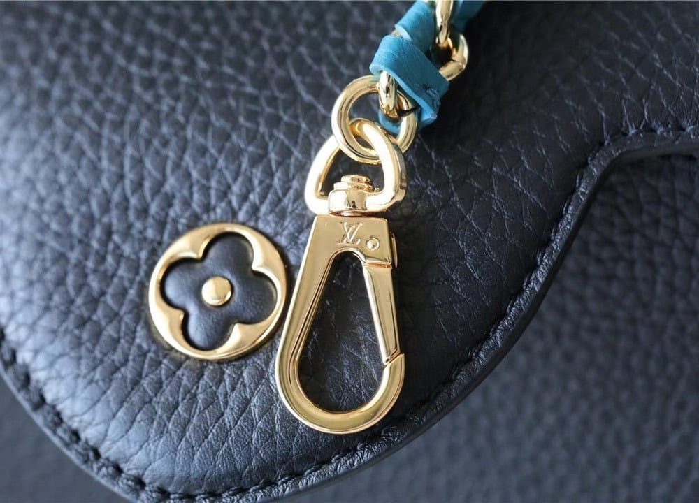 1:1 Replica Louis Vuitton LV Capucines BB Taurillon Black/Blue Luxury Bag For Women - 10.6in/27cm