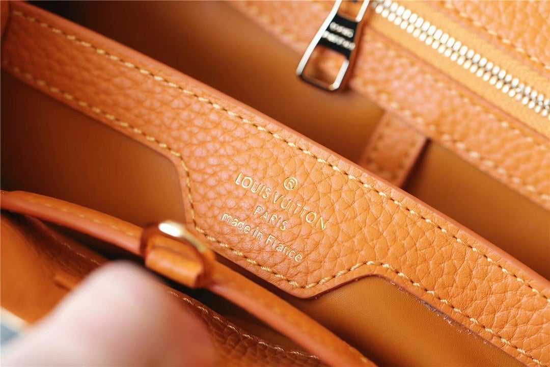 1:1 Replica Louis Vuitton LV Capucines BB Taurillon Jaune Sunbeam For Women - 27cm/10.6in - Image 5