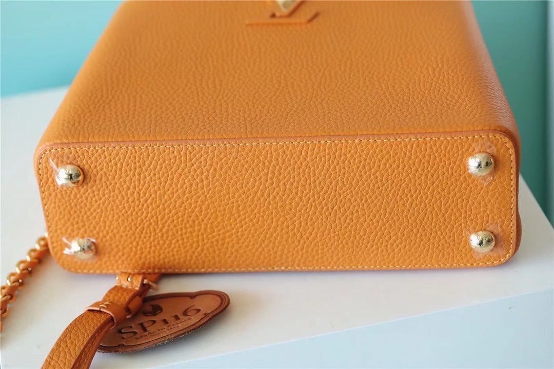 1:1 Replica Louis Vuitton LV Capucines BB Taurillon Jaune Sunbeam For Women - 27cm/10.6in - Image 8