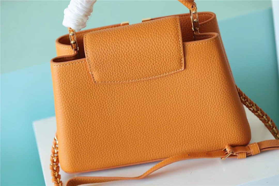 1:1 Replica Louis Vuitton LV Capucines BB Taurillon Jaune Sunbeam For Women - 27cm/10.6in - Image 7