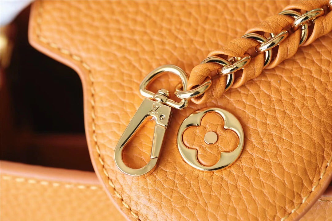 1:1 Replica Louis Vuitton LV Capucines BB Taurillon Jaune Sunbeam For Women - 27cm/10.6in - Image 6