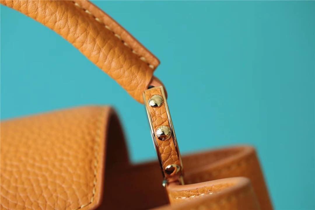 1:1 Replica Louis Vuitton LV Capucines BB Taurillon Jaune Sunbeam For Women - 27cm/10.6in - Image 2