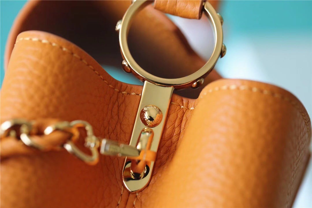 1:1 Replica Louis Vuitton LV Capucines BB Taurillon Jaune Sunbeam For Women - 27cm/10.6in - Image 3