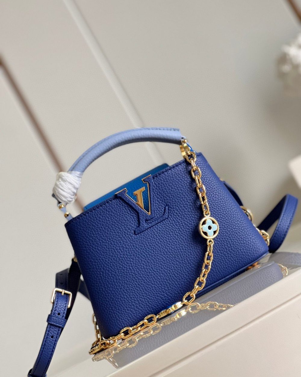 1:1 Replica Louis Vuitton LV Capucines Mini Blue Luxury Bag For Women - 8.3in/21cm