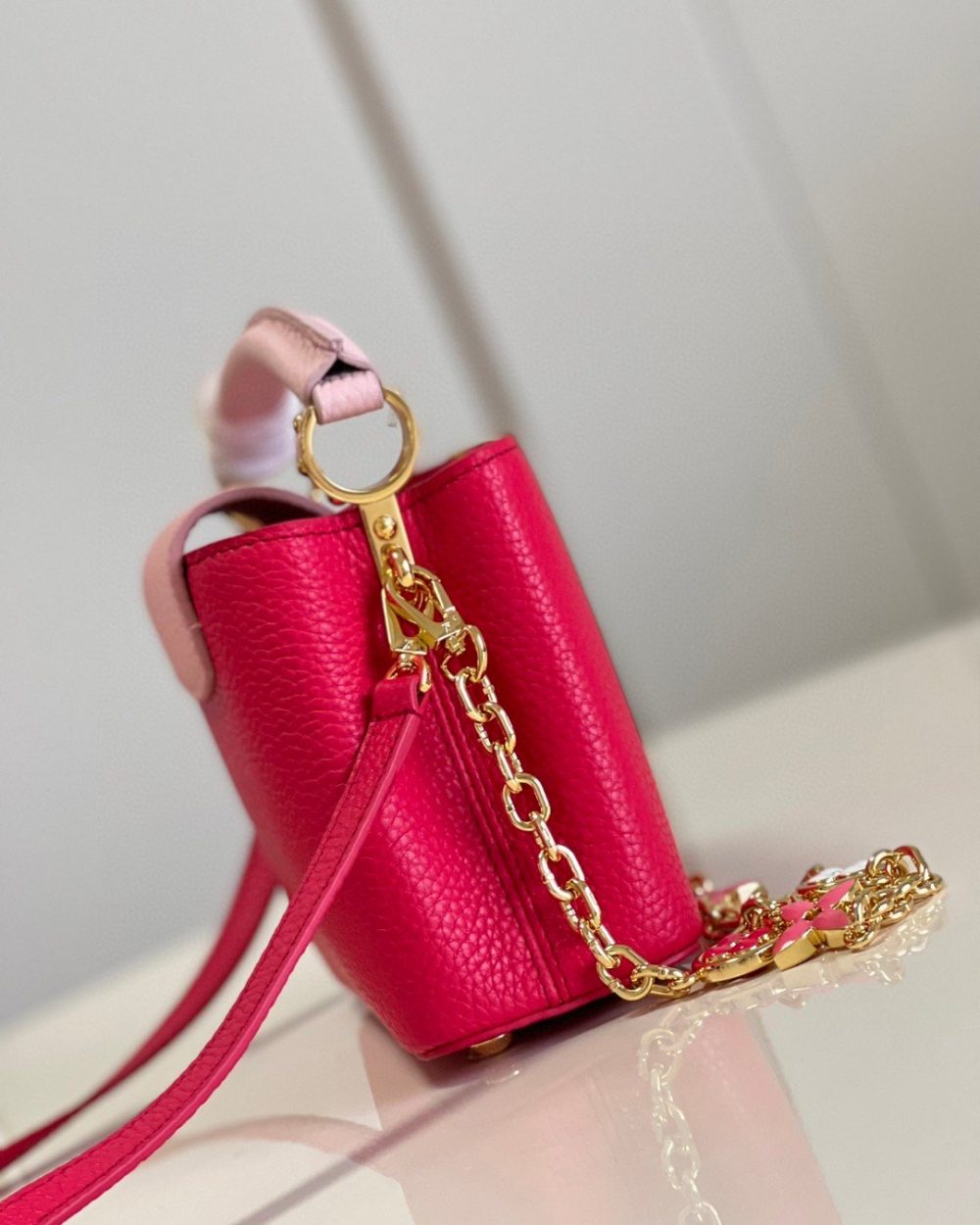 1:1 Replica Louis Vuitton LV Capucines Mini Hot Pink Luxury Bag For Women - 8.3in/21cm