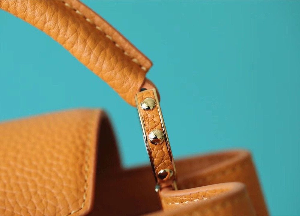 1:1 Replica Louis Vuitton LV Capucines Mini Taurillon Jaune Sunbeam Luxury Bag For Women - 21cm/8.3in