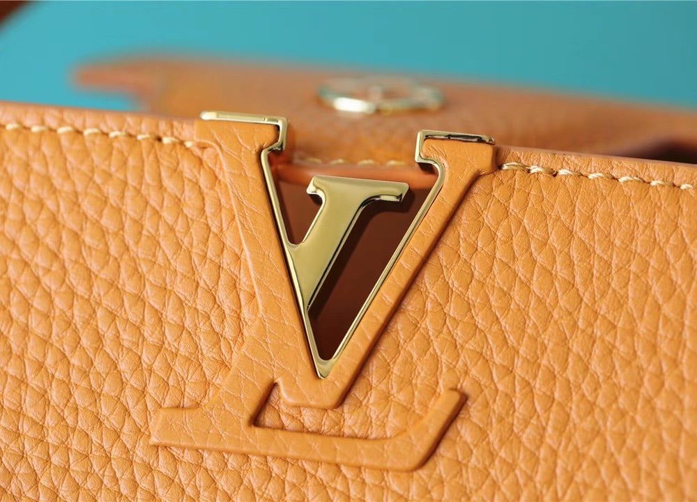1:1 Replica Louis Vuitton LV Capucines Mini Taurillon Jaune Sunbeam Luxury Bag For Women - 21cm/8.3in