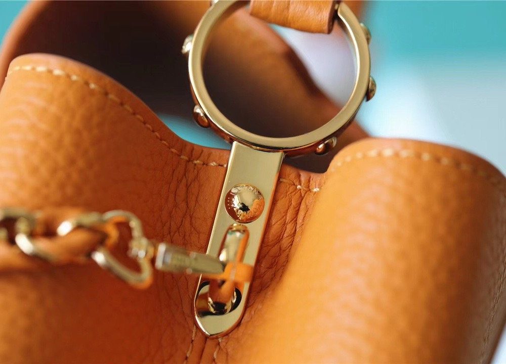 1:1 Replica Louis Vuitton LV Capucines Mini Taurillon Jaune Sunbeam Luxury Bag For Women - 21cm/8.3in