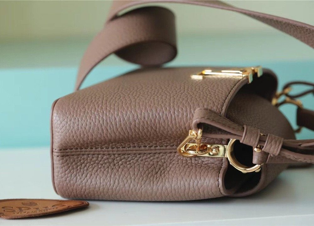 1:1 Replica Louis Vuitton LV Capucines Mini Taurillon Light Brown Luxury Bag For Women M56071 - 21cm/8.3in