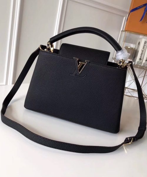1:1 Replica Louis Vuitton LV Capucines Mini Taurillon Black Luxury Bag For Women M42259 - 31.5cm/ 12.4in