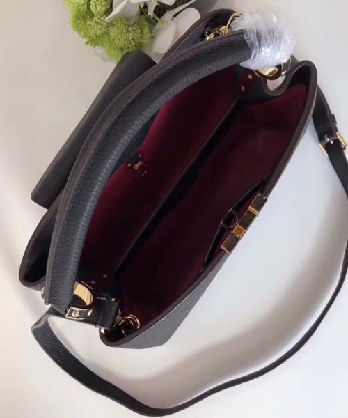 1:1 Replica Louis Vuitton LV Capucines Mini Taurillon Black Luxury Bag For Women M42259 - 31.5cm/ 12.4in