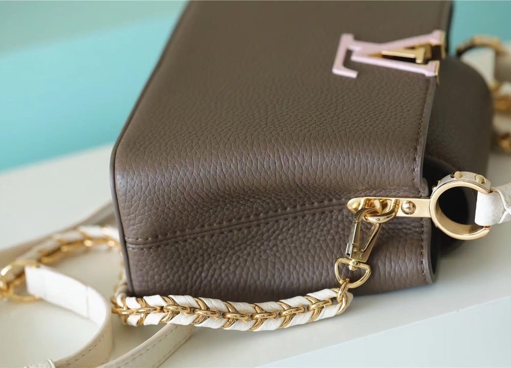 1:1 Replica Louis Vuitton LV Capucines Mini Taurillon Smokey Brown Luxury Bag For Women -  21cm/8.3in