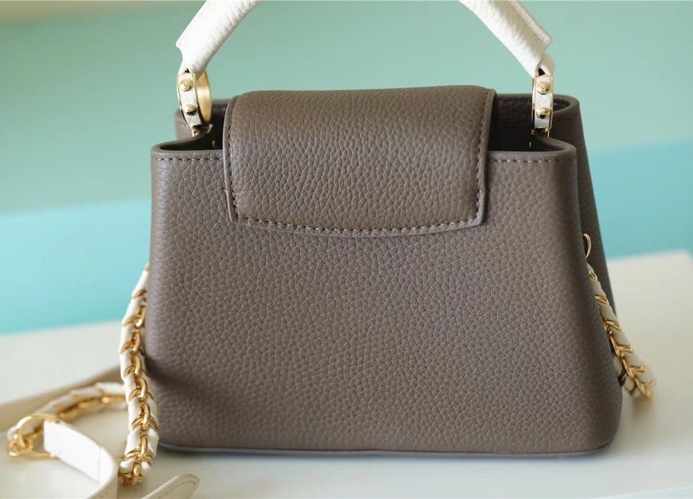 1:1 Replica Louis Vuitton LV Capucines Mini Taurillon Smokey Brown Luxury Bag For Women -  21cm/8.3in