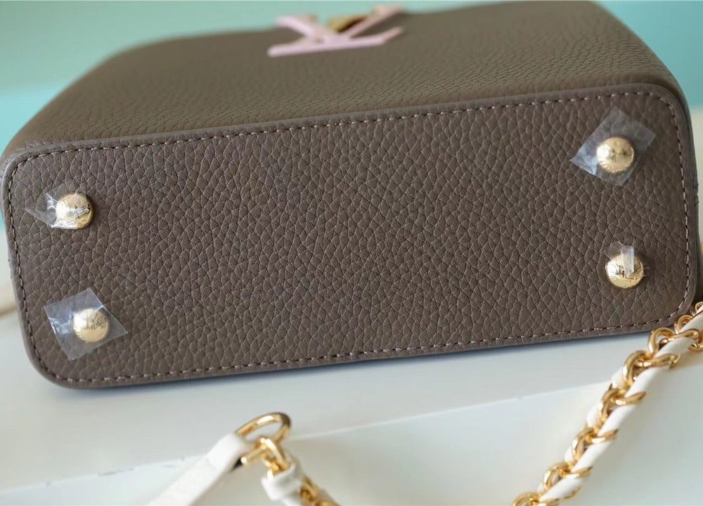 1:1 Replica Louis Vuitton LV Capucines Mini Taurillon Smokey Brown Luxury Bag For Women -  21cm/8.3in