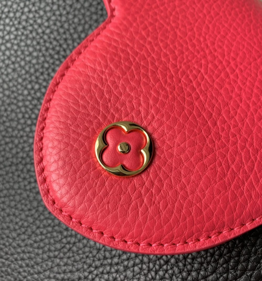 1:1 Replica Louis Vuitton LV Capucines MM Taurillon Black/ Rose Berlingot Luxury Bag For Women M59882 - 12.4in/31.5cm