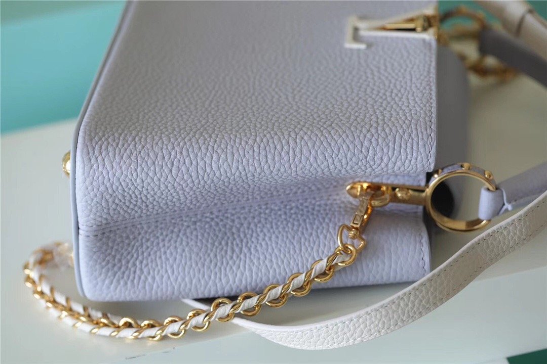 1:1 Replica Louis Vuitton LV Capucines MM Taurillon Light Blue Luxury Bag For Women - 31.5cm/12.4in - Image 9